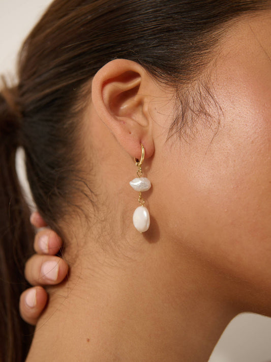 Earrings Pearl 18K Gold Plated