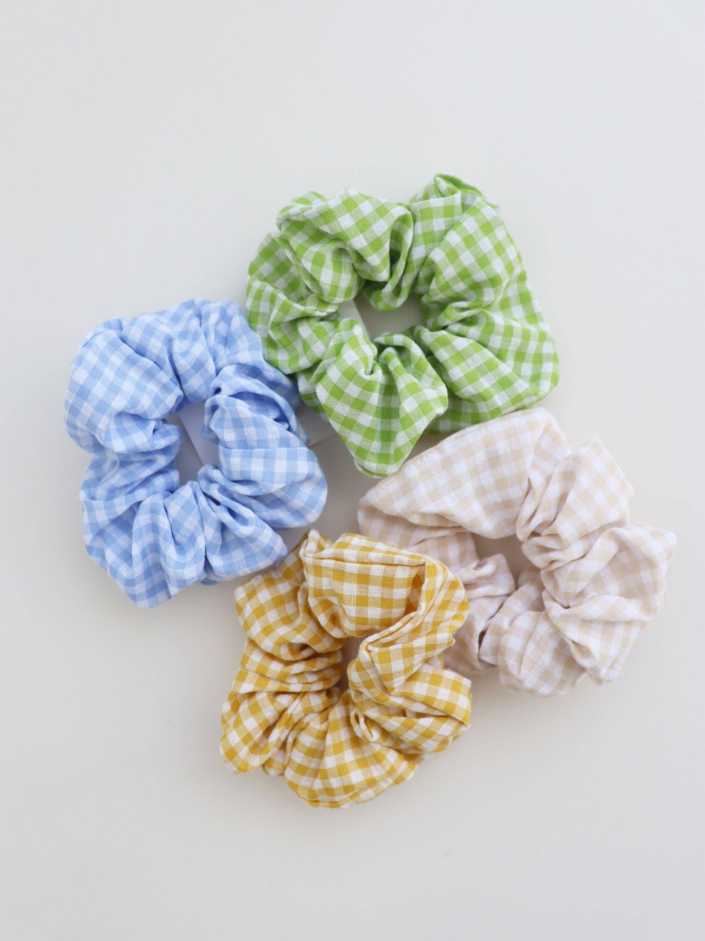 Gingham Scrunchies 2 Pack Set - Berry