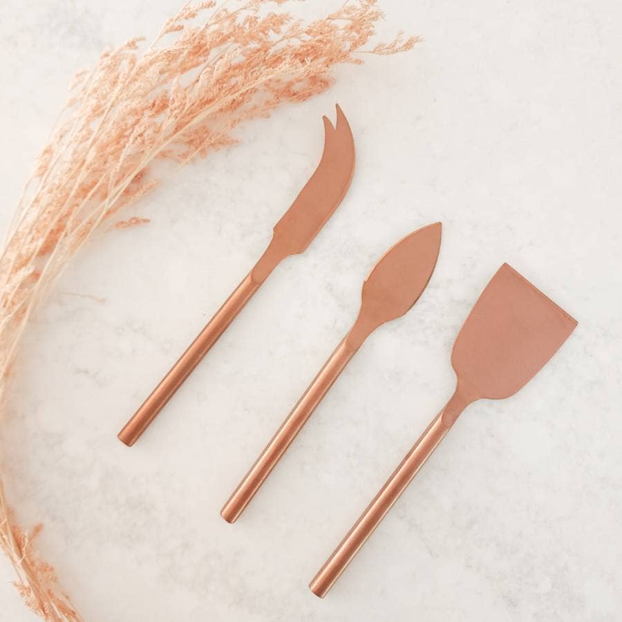 Copper 3 Piece Cheese Knife Set