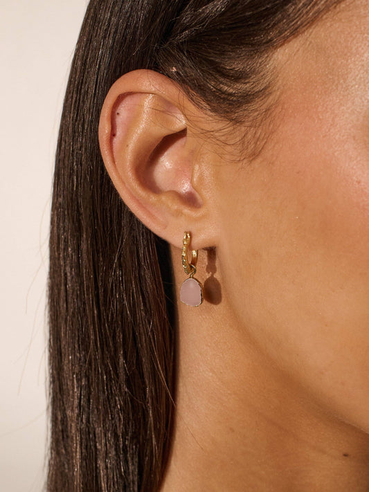 Earrings Pink Airin Stone 18K Gold Plated