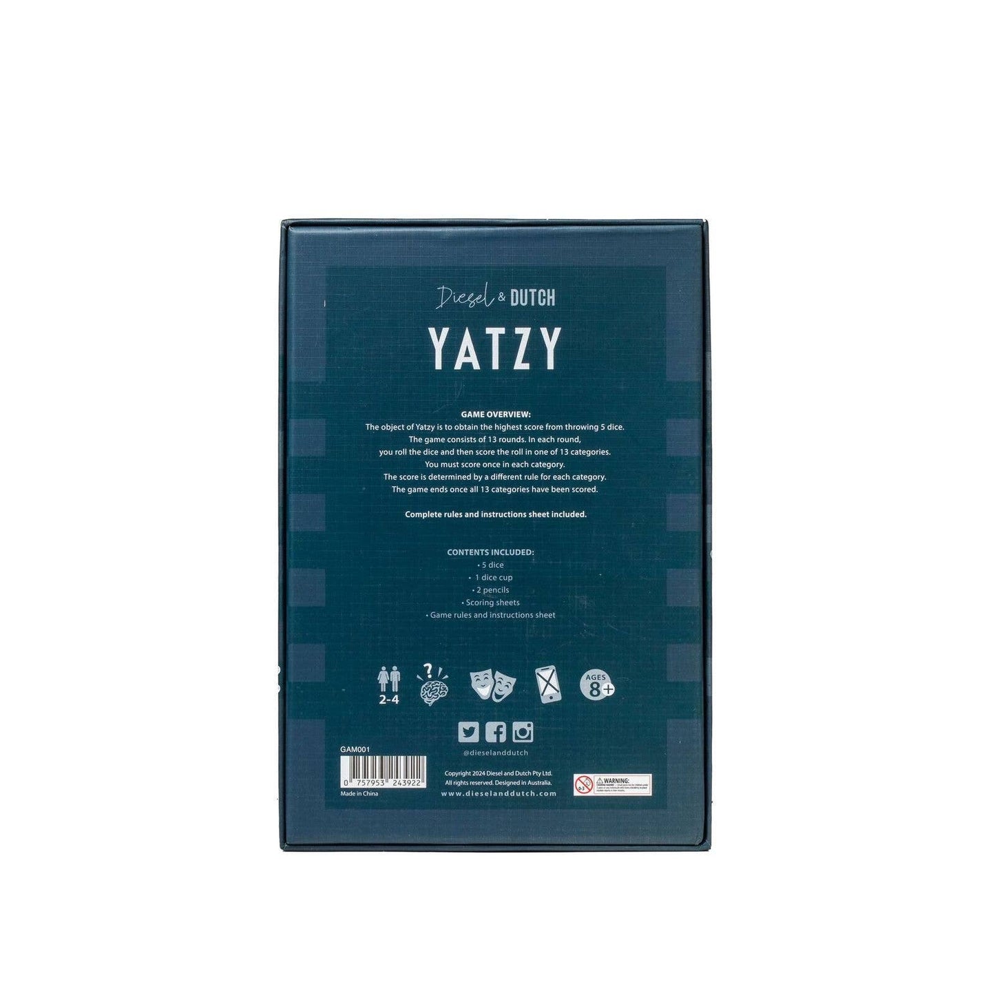 Diesel and DUTCH Yatzy Dice Game