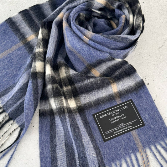 Thomson Enlarged Denim - Scottish Tartan Lambswool Scarf
