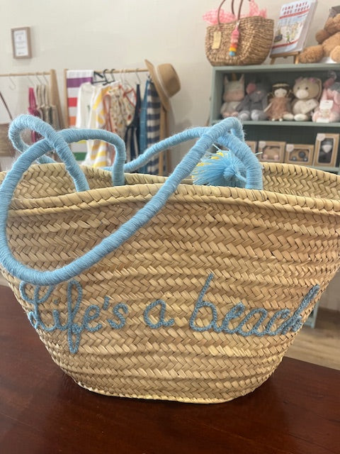Straw Basket Bag Tassels - Life's a beach