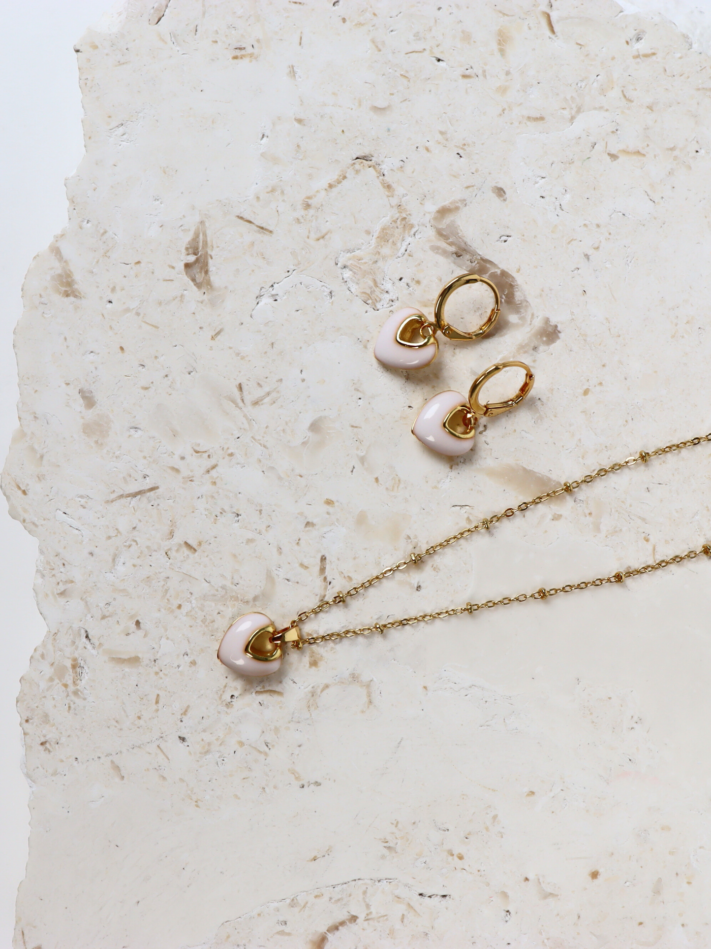 Jules Heart White 18K Gold Plated Necklace