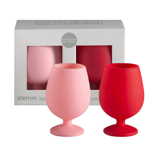 Silicone Unbreakable Wine Glasses Cherry + Blush