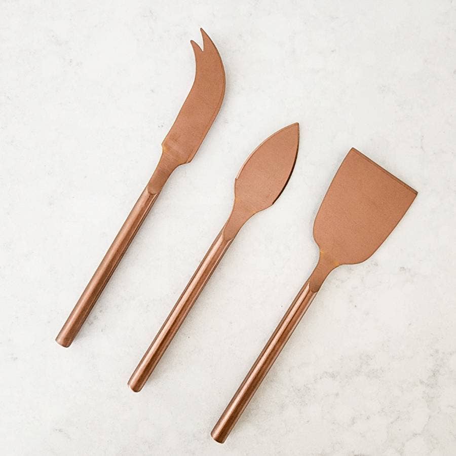 Copper 3 Piece Cheese Knife Set