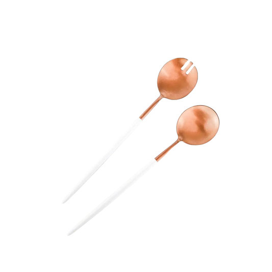 Copper and White Salad Servers