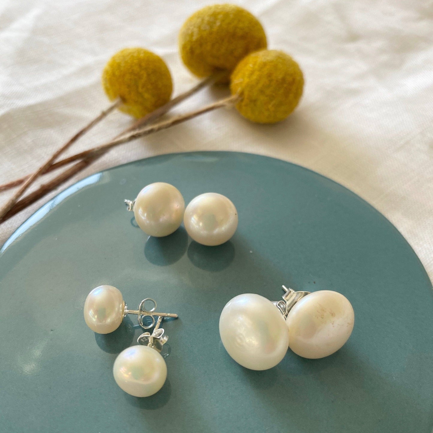Sterling Silver Freshwater Pearl Stud Earrings