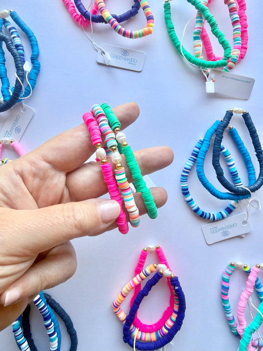 Billie Pearl Pop Heishi Bracelet Bundle