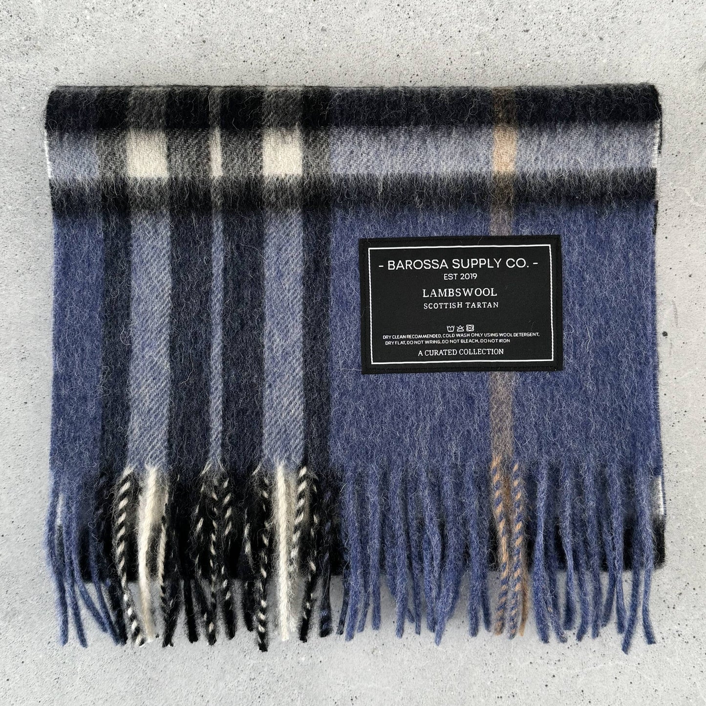 Thomson Enlarged Denim - Scottish Tartan Lambswool Scarf