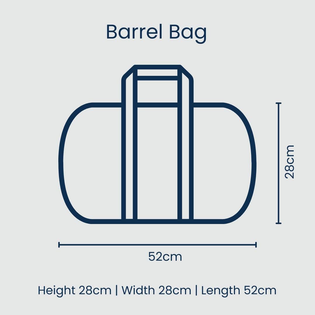 Barrel Bag – Green Blue Stripe