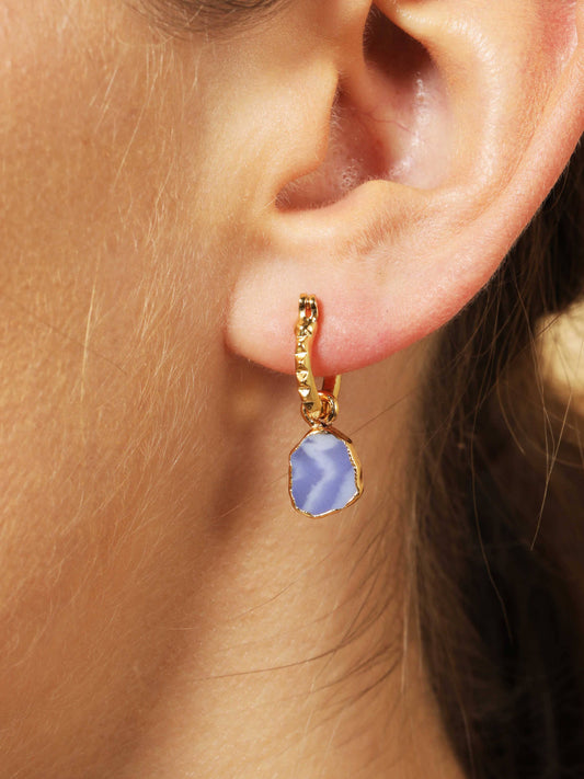 Airin Stone 18K Gold Plated Earrings in Blue