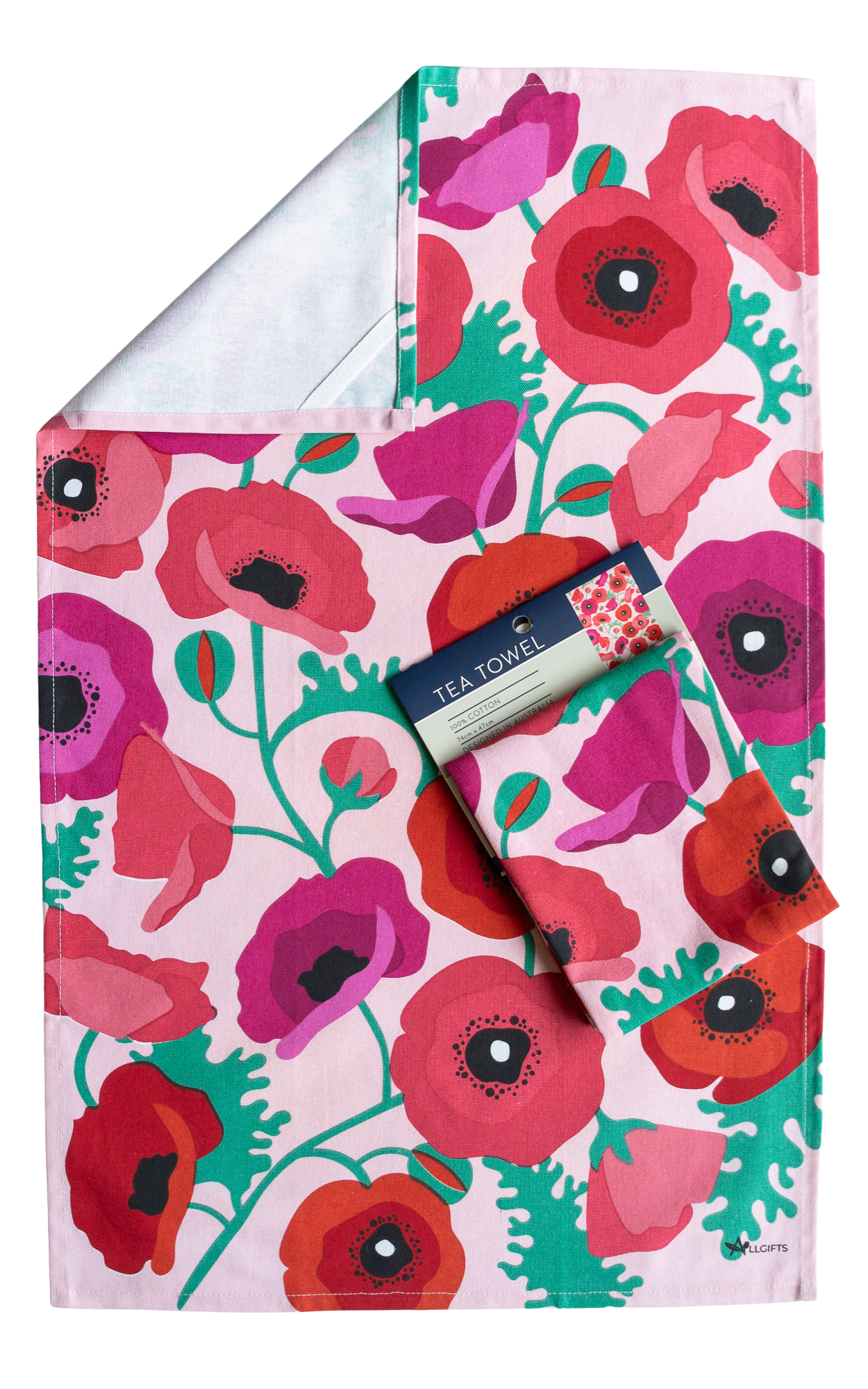 Cotton Tea Towel - Poppies