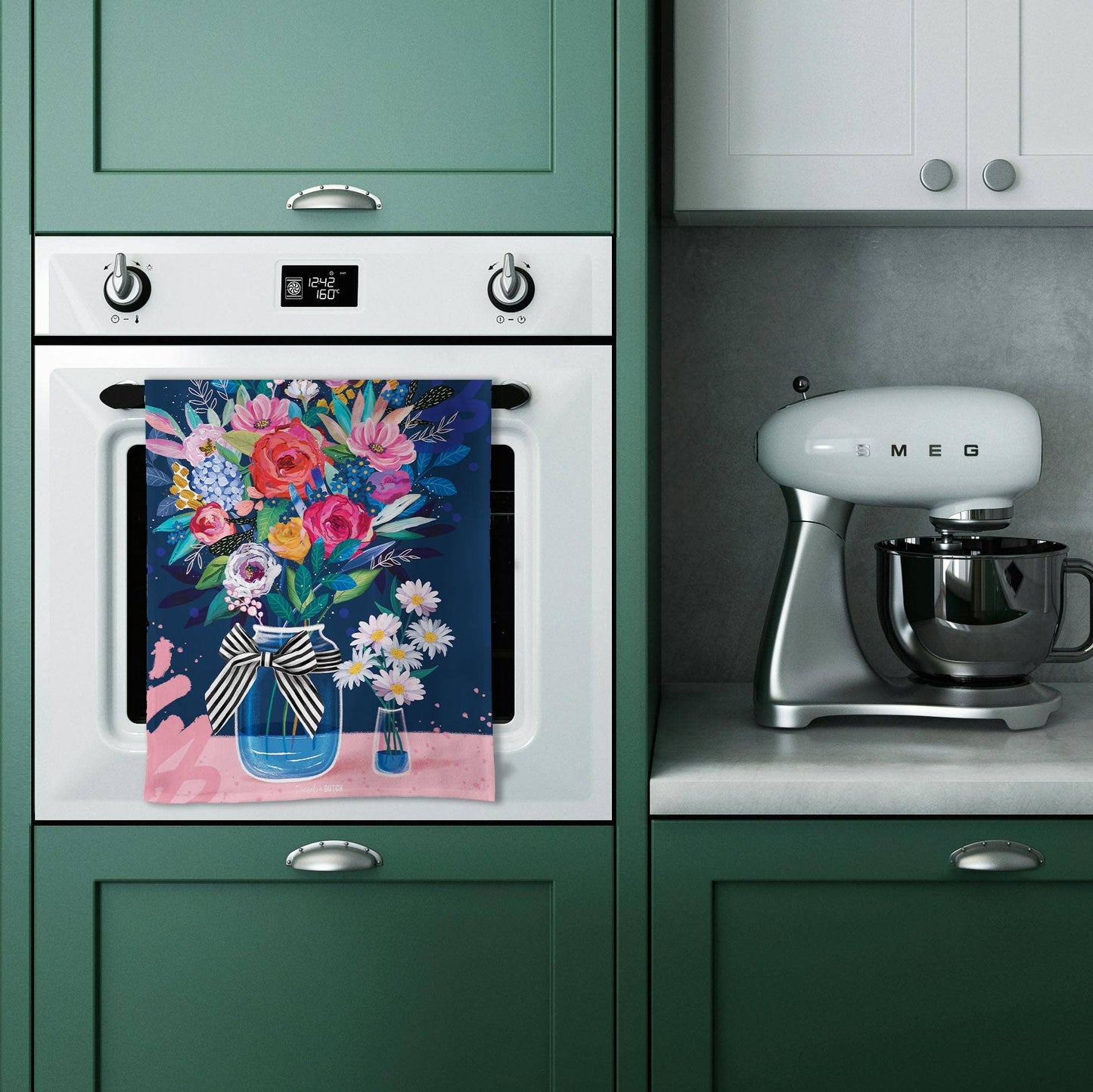 Wildflowers Vase Microfibre Tea Towel