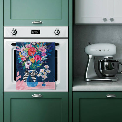 Wildflowers Vase Microfibre Tea Towel