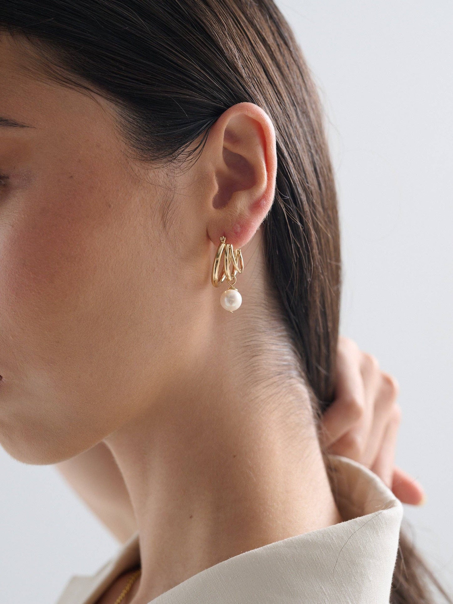 Leona Pearl 18K Gold Plated Earrings