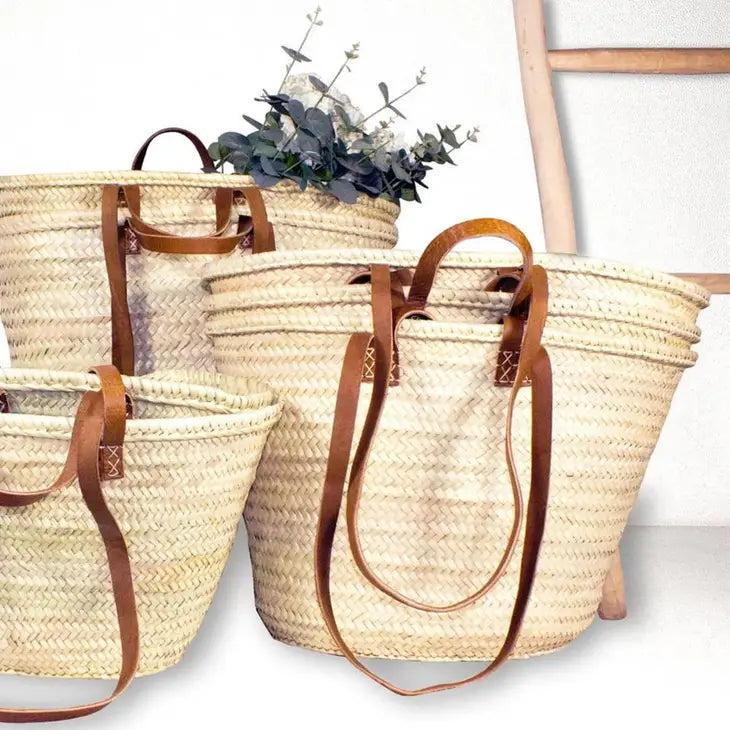 Basket Handmade with Leather
