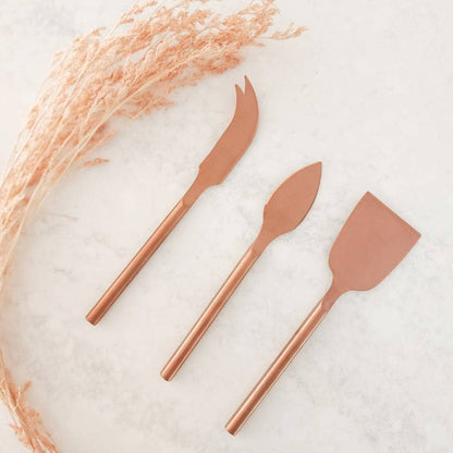 Copper 3 Piece Cheese Knife Set