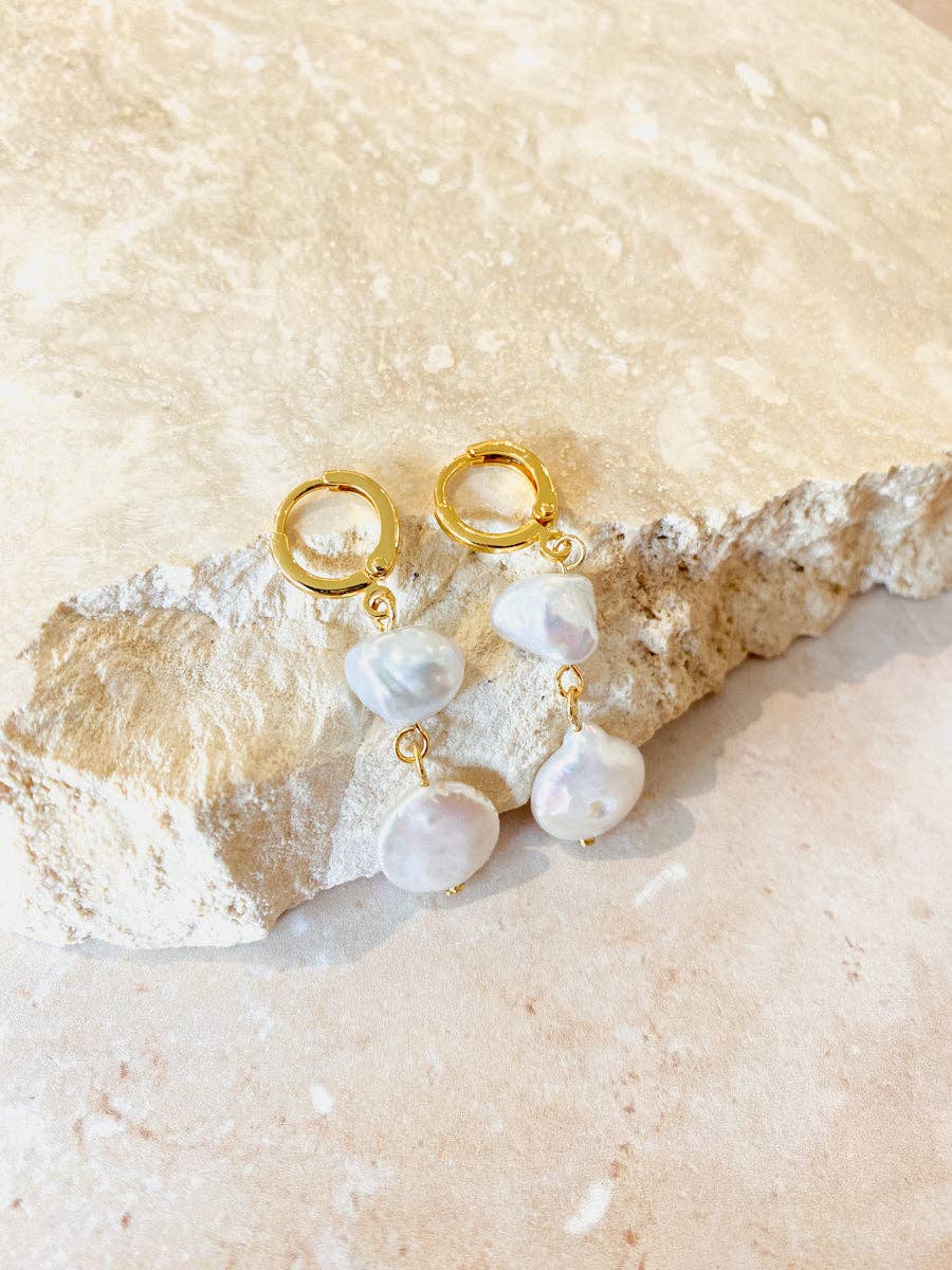 Earrings Pearl 18K Gold Plated