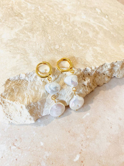 Earrings Pearl 18K Gold Plated
