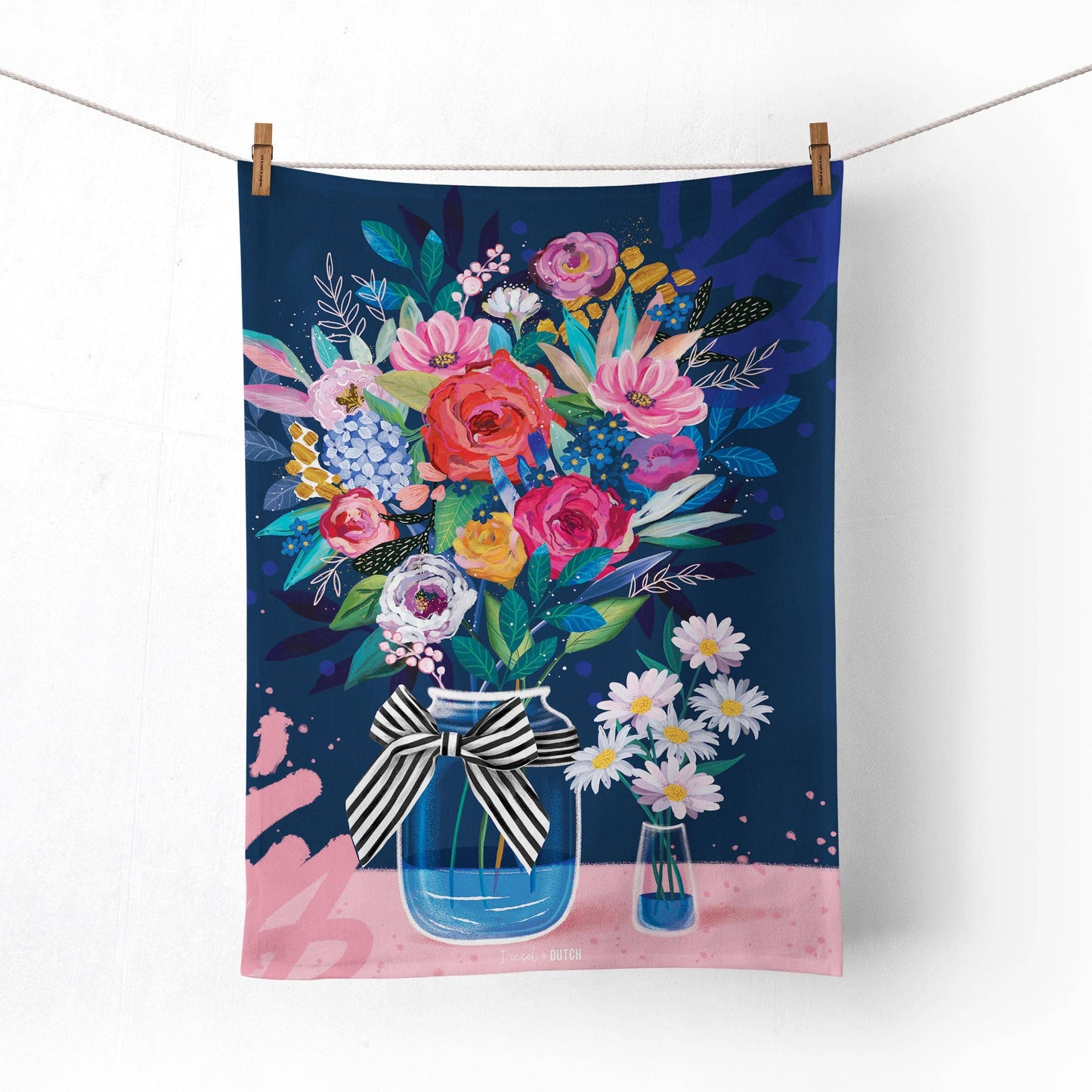 Wildflowers Vase Microfibre Tea Towel