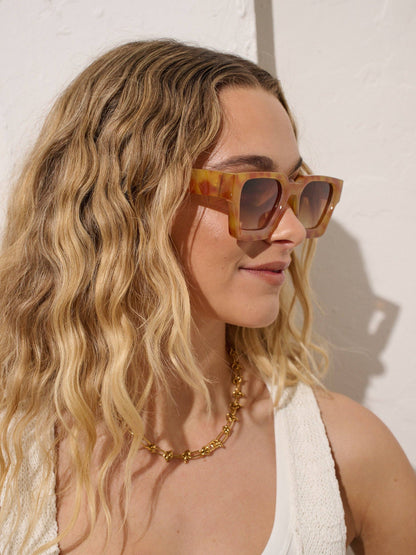 Jury Rectangular Sunglasses in Vintage Tort