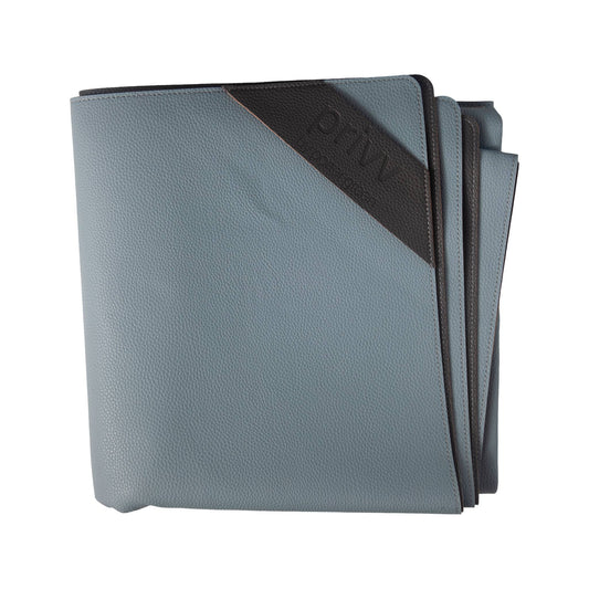 Privv Vegan Leather Waterproof Picnic Rug (Smoke + Storm)|