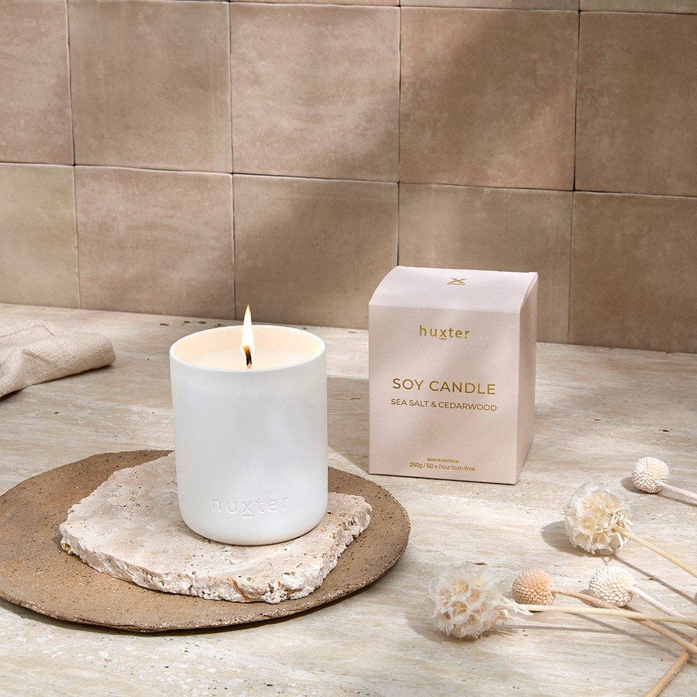 Candle Boxed - 290gm - Neutral - Sea Salt & Cedarwood