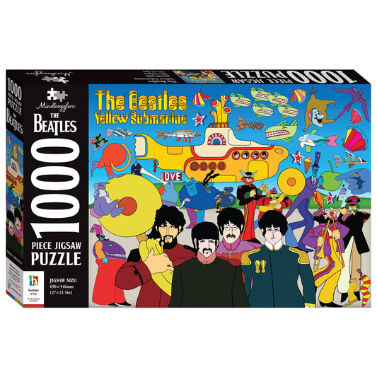 Jigsaw puzzle box featuring The Beatles and the Yellow Submarine