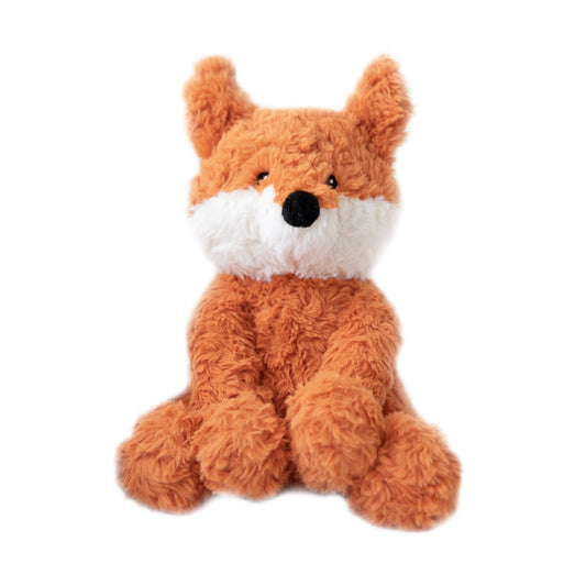 Plush fox toy on a white background