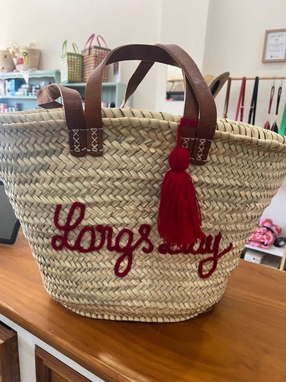 FRENCH BASKET with leather handles