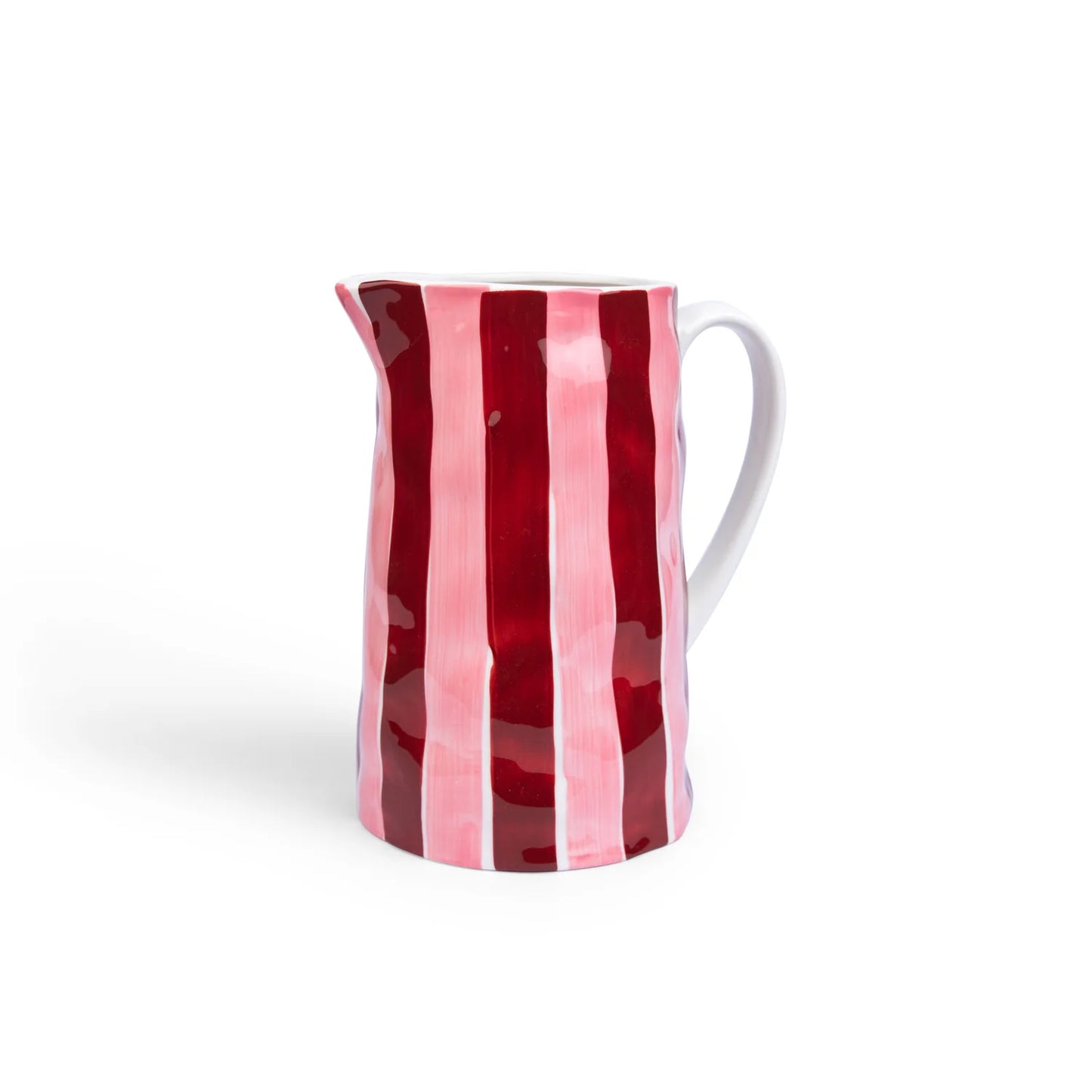 Burgundy and Pink Stripe Jug