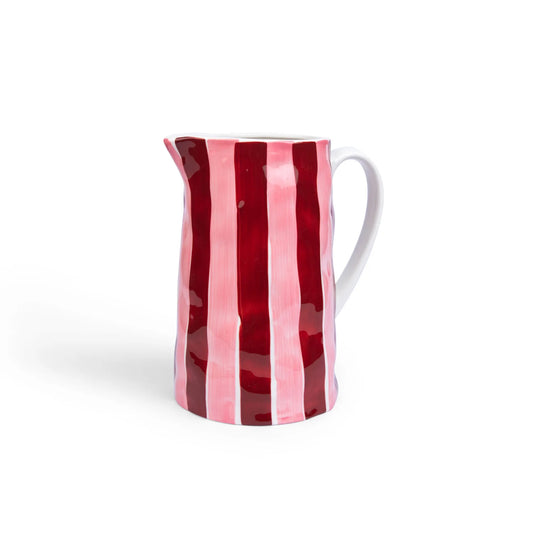 Burgundy and Pink Stripe Jug