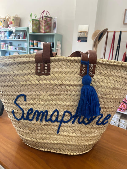 FRENCH BASKET with leather handles