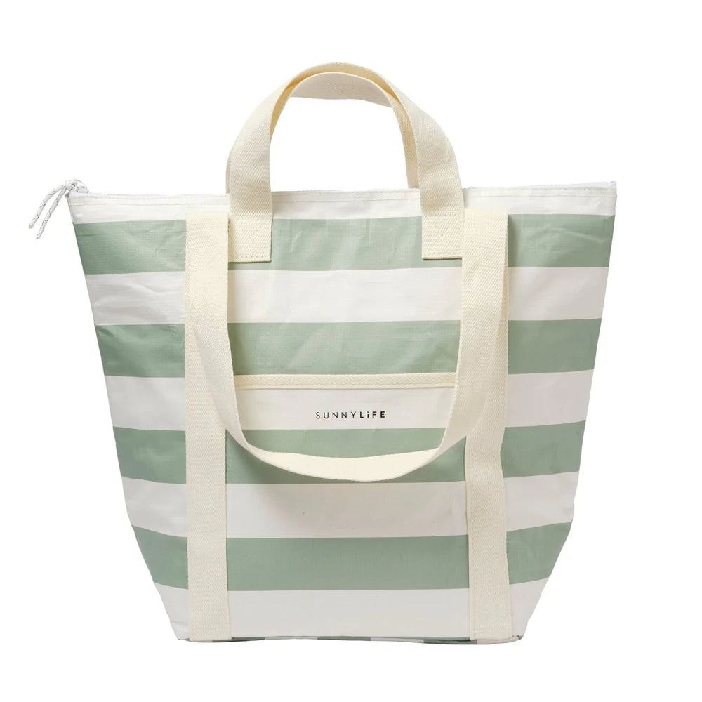 Light Cooler Tote La Palma Sage Stripe