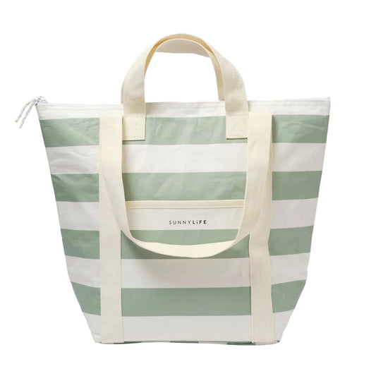 Light Cooler Tote La Palma Sage Stripe
