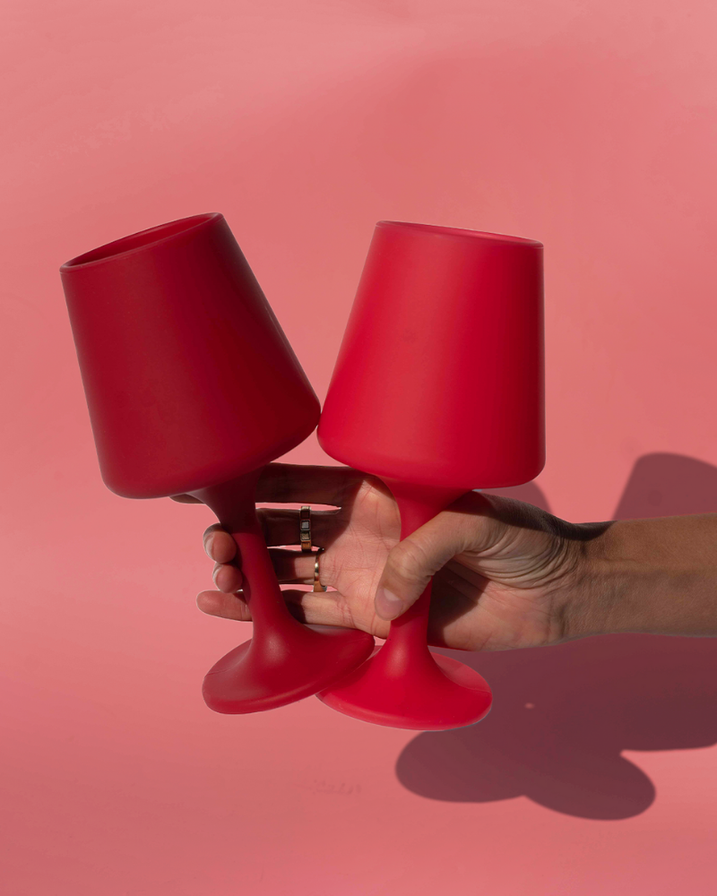 Silicone Unbreakable Wine Glasses Cranberry