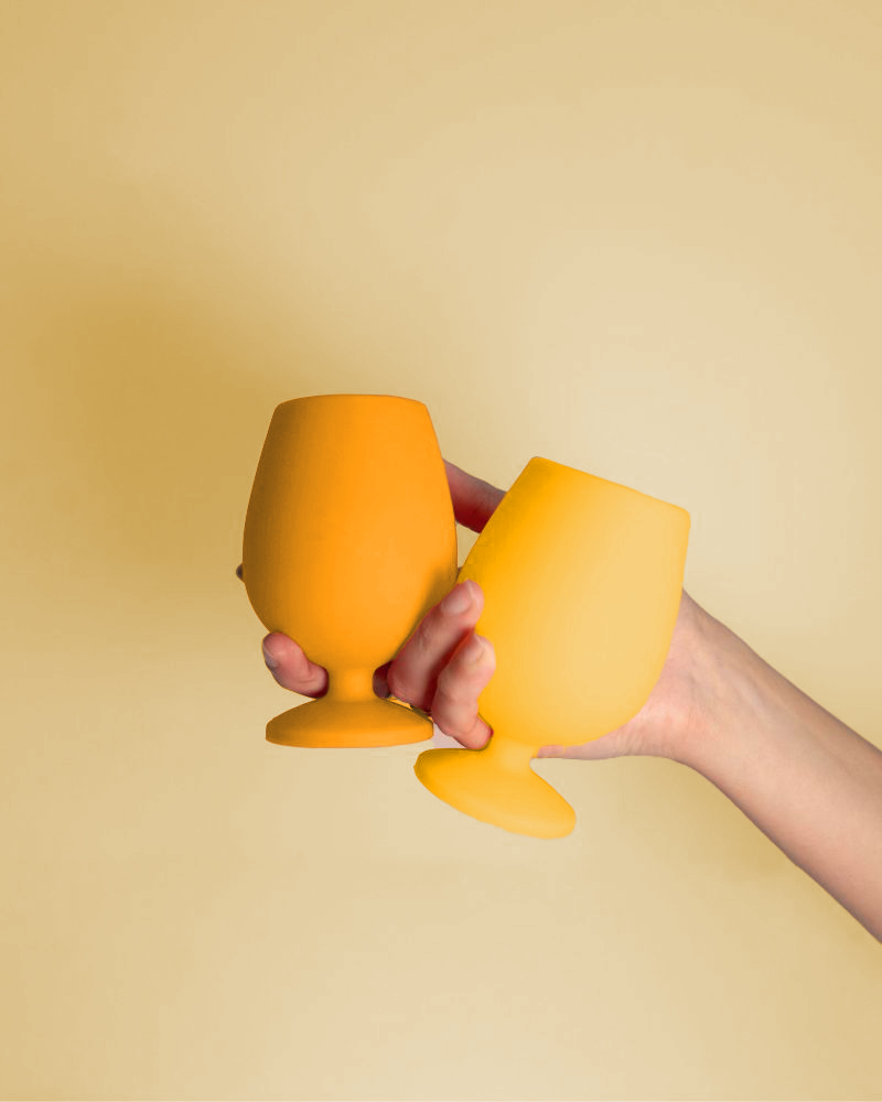 Buttermilk + Sunflower |Stemm| Unbreakable Wine Glasses