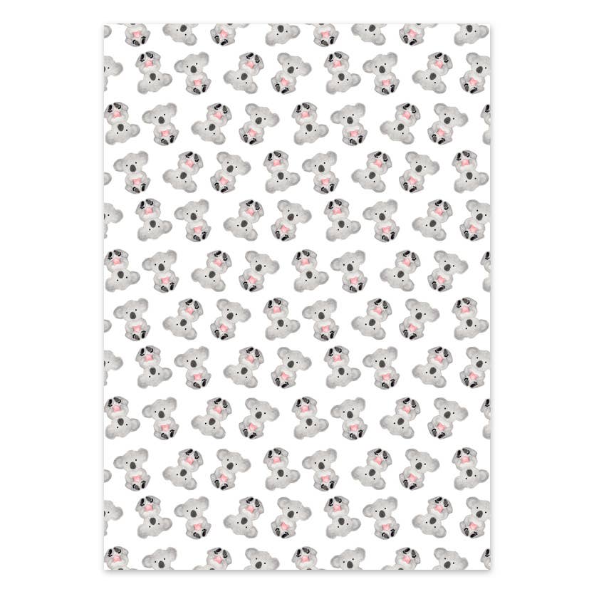 Pattern of small teddy bears on a white background