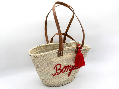 FRENCH BASKET with leather handles