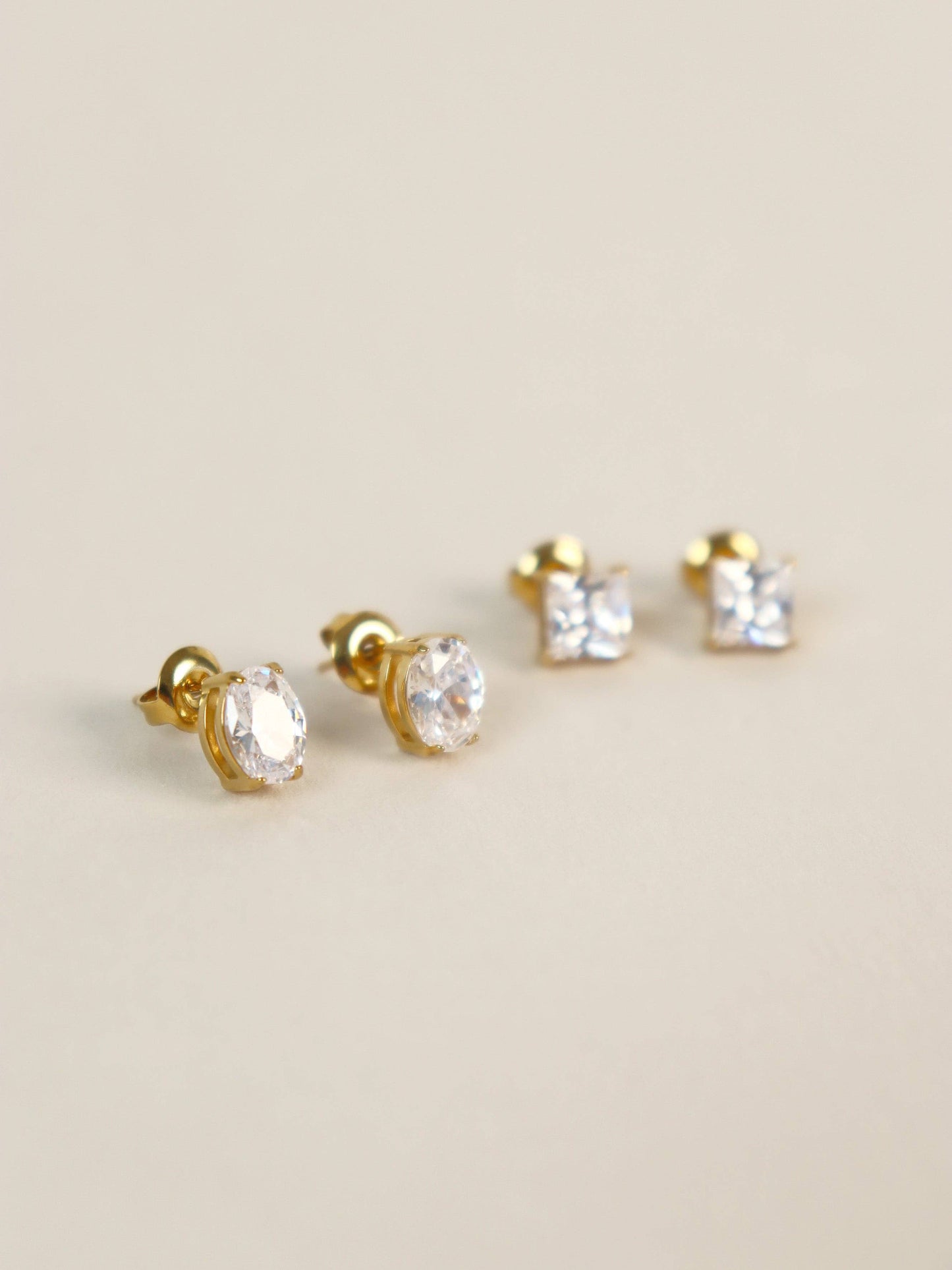 Clara Crystal 18K Gold Plated Stud Earrings