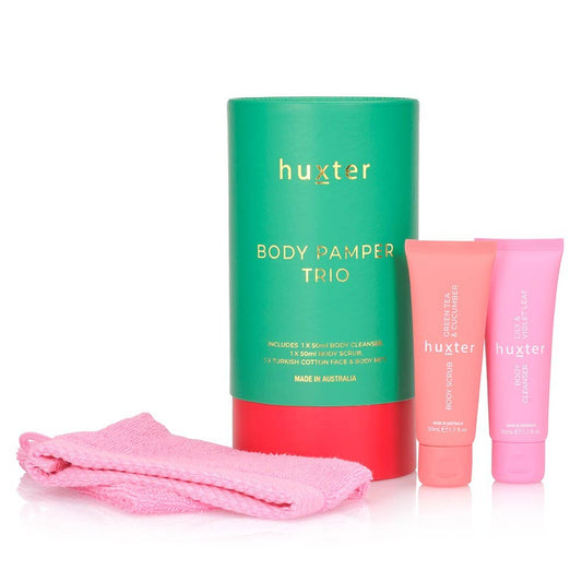 Body Pamper Trio | Emerald Green with Bright Pink