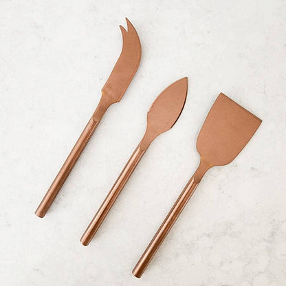 Copper 3 Piece Cheese Knife Set
