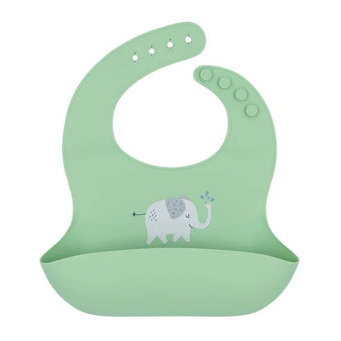 Silicone Bib - Elephant/Sage