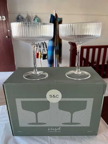 Glasses - Hazel Fluted Coupe Glass x 2