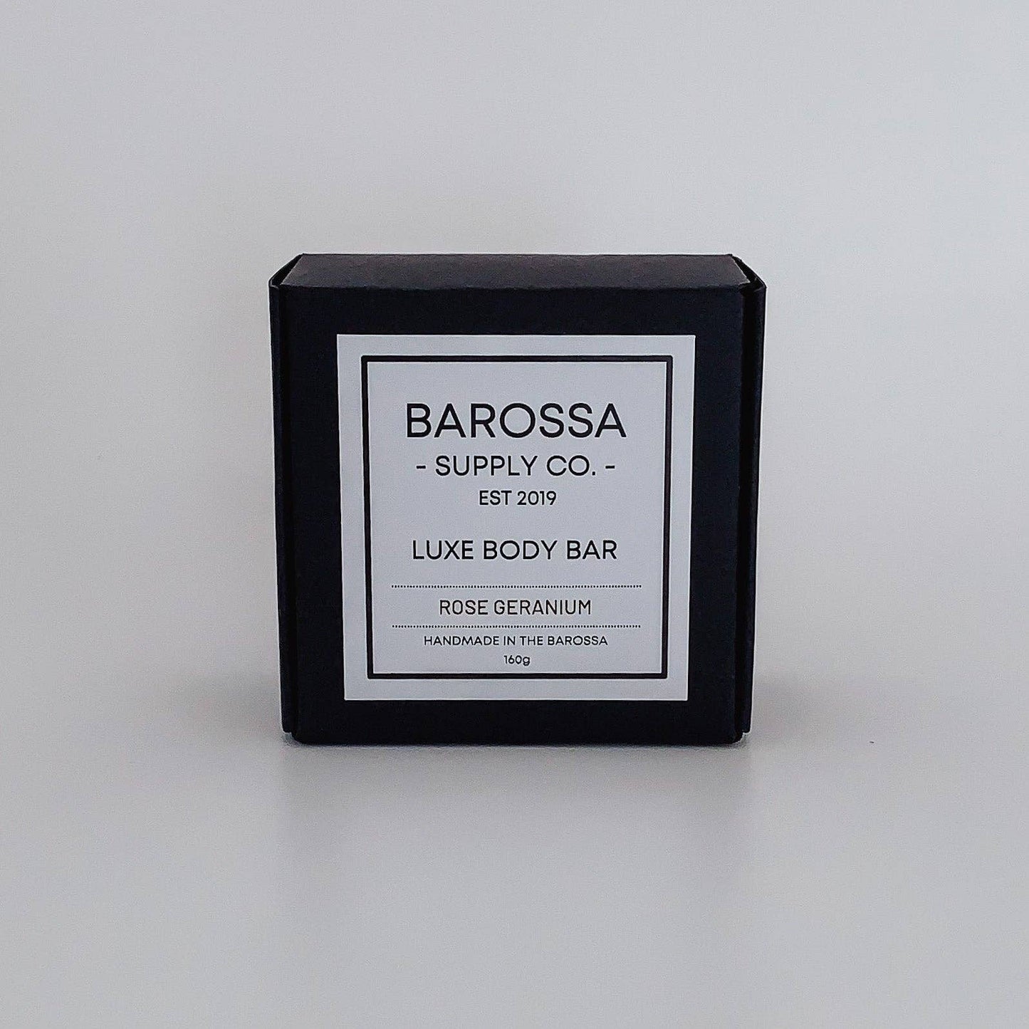 Barossa Supply Co. Luxe Body Bar packaging on a white background