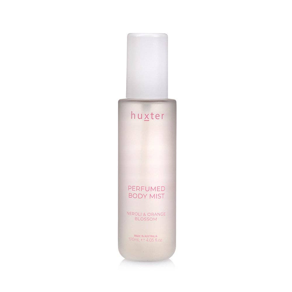 Huxter perfumed body mist bottle on a white background