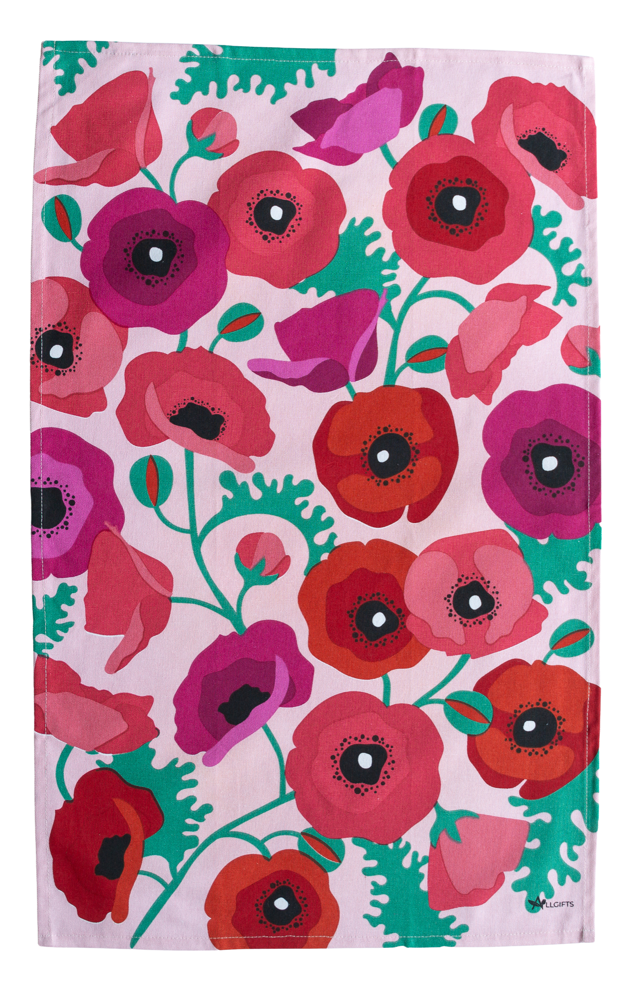 Cotton Tea Towel - Poppies