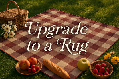 please have a picture of a picnic rug and something that says upgrade to a rug